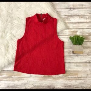 ANTHROPOLOGIE | red mockneck textured tank